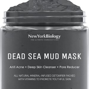 New York Biology Dead Sea Mud Mask for Face and Body - Spa Quality Pore Reducer for Acne, Blackheads and Oily Skin, Natural Skincare for Women, Men - Tightens Skin for A Healthier Complexion - 8.8 oz