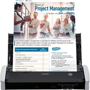 Canon imageFORMULA R10 Portable Document Scanner, 2-Sided Scanning with 20 Page Feeder, Easy Setup For Home or Office, Includes Software, (4861C001)