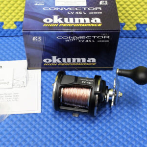 Okuma Convector Levelwind Reel CV 45L Prespooled With 30# Copper, 20# Solar Green Backing, 50 Feet 20# Leader CHOOSE YOUR COPPER LENGTH