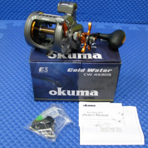 Okuma Cold Water HI Speed Line Counter Trolling Reel CW 453DS Pre-spooled With 30# Copper, 20# Solar Green Backing, 50 Feet 20# Leader CHOOSE YOUR COPPER LENGTH!