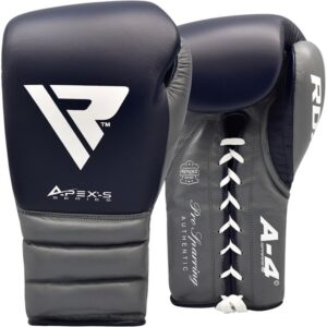 RDX A4 FIGHT LACE UP LEATHER SPARRING BOXING GLOVES