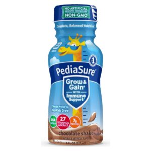 PEDIASURE GROW & GAIN SHAKE CHOCOLATE (8 fl oz bottle) / (Case of 24 x2)