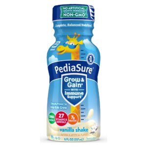 PEDIASURE GROW & GAIN SHAKE VANILLA (8 fl oz bottle) / (Case of 24 x2)