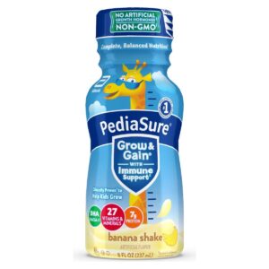 PEDIASURE GROW & GAIN SHAKE BANANA (8 fl oz bottle) / (Case of 24 x2)